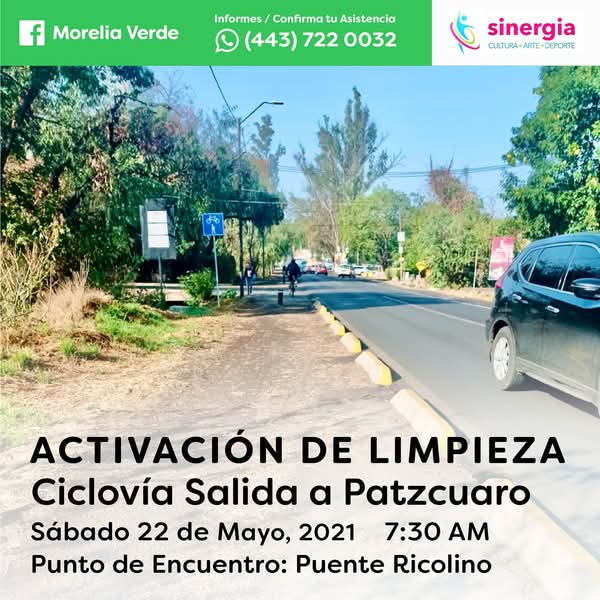 Convocatoria de Limpieza en la Ciclovía Salida a Pátzcuaro